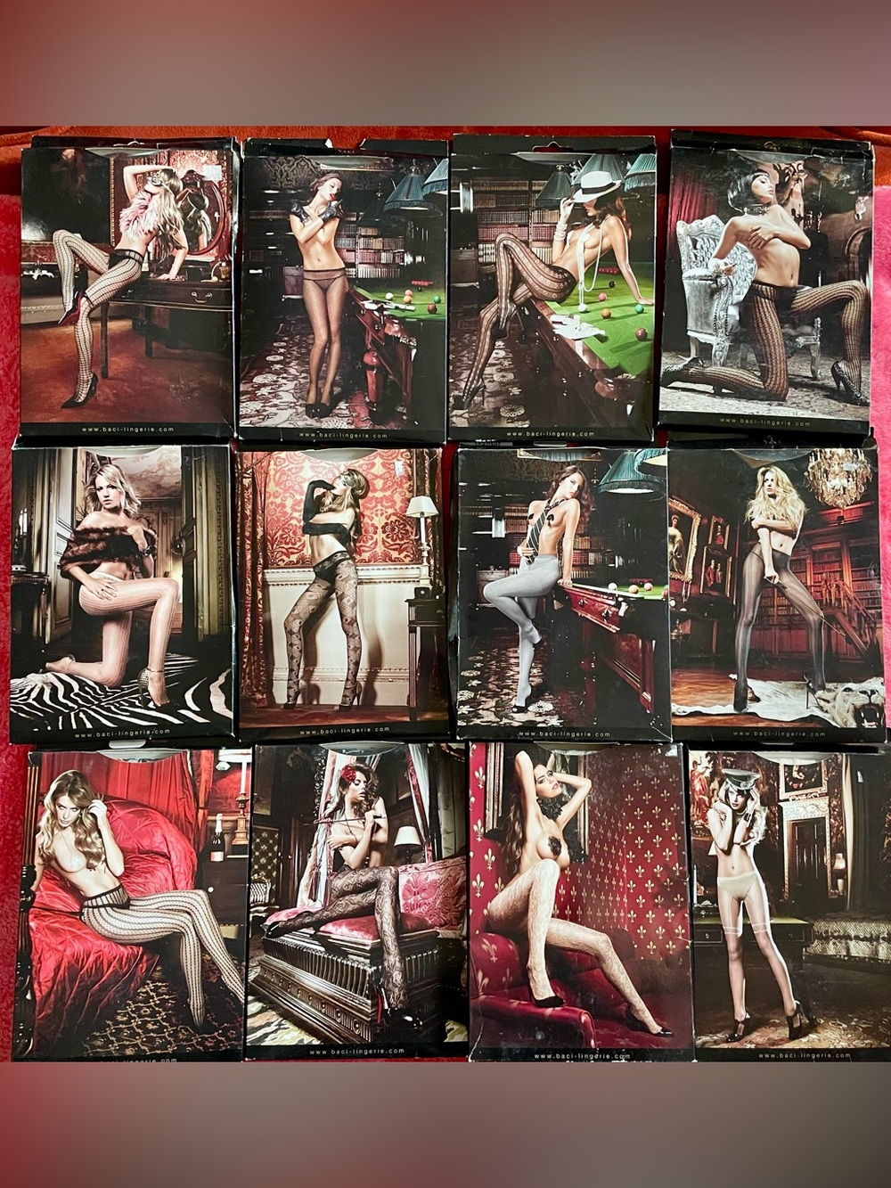 12 Pairs BACI Sexy Lace Fishnet Stockings Pantyhose OS NWT